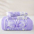 thumbnail image 5 of Manfei Coquette Purple Bowknot Twin Quilt Set For Girls,Purple 3D Letter M Monogrammed Twin Coverlet Set,2 Pieces, 5 of 7