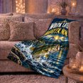 thumbnail image 6 of Water Now Bass Fishing Lake Sunset Wilderness, Peaceful Mountain Lake Scene, Warm Flannel Blanket for Cabin and Lodge, Outdoor Lovers person's Day Gift, Artistic Home Decor, 6 of 9