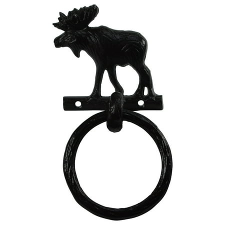 Metal Wall Mount Bull Moose Bath Kitchen Towel Ring Holder Hanger