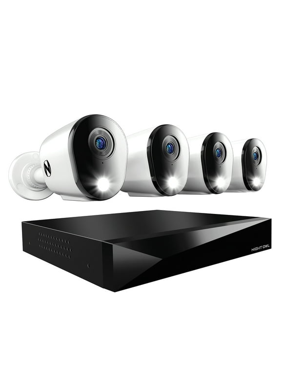 Night Owl 2-Way Audio 12 Channel DVR Security System with 1TB Hard Drive and 4 Wired 1080p Deterrence Cameras