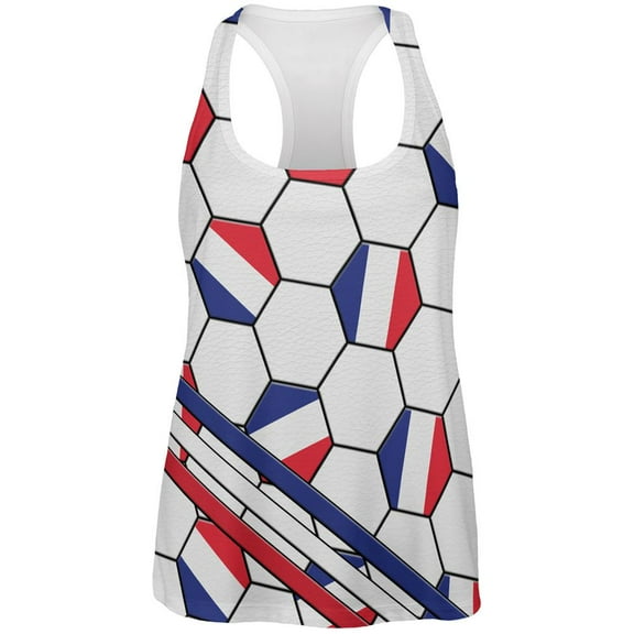 World Cup France Soccer Ball All Over Womens Work Out Tank Top Multi LG