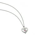 thumbnail image 2 of Survivor Collection  Sterling Silver Rhodium-plated Clear and Pink Topaz Heather Necklace, 2 of 2