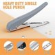 thumbnail image 3 of Heavy Duty Single Hole Punch,Hole Puncher 25 Sheets Capacity Paper Punch for Paper ID PVC Cards Scr 26-27s, 3 of 5