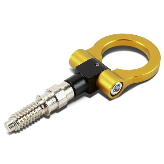DNA Motoring THK-E-GD Universal for European Car 1.88" Billet Aluminum Front/Rear Trailer Tow Hook Ring Kit (Gold)