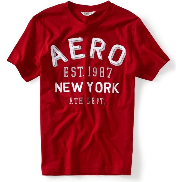 Aeropostale Hombres Aero Est. Camiseta gráfica de 1987, roja, extragrande