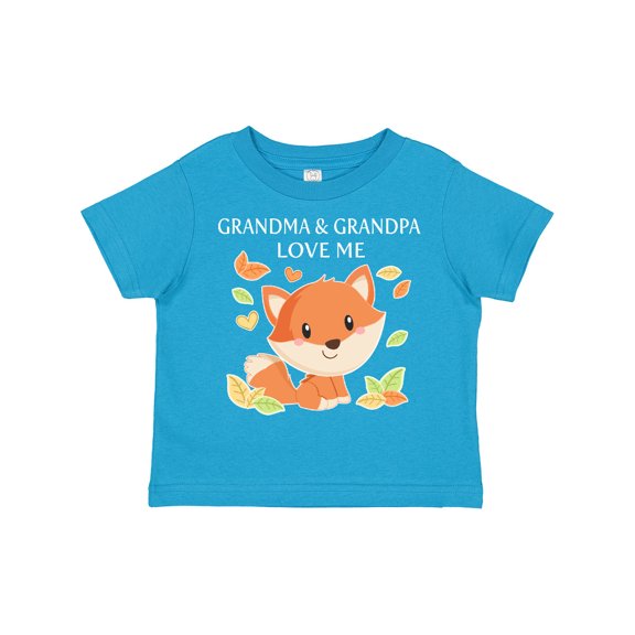 Inktastic Grandma and Grandpa Love Me- Little Fox Boys or Girls Toddler T-Shirt