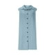thumbnail image 4 of mfyjkho Vestidos casuales para mujer, Vestido de verano informal de lino y lino para mujer, con cuello en V, manga corta, botones, color liso, túnica con bolsillos Vestidos de fiesta para mujer m, 4 of 7