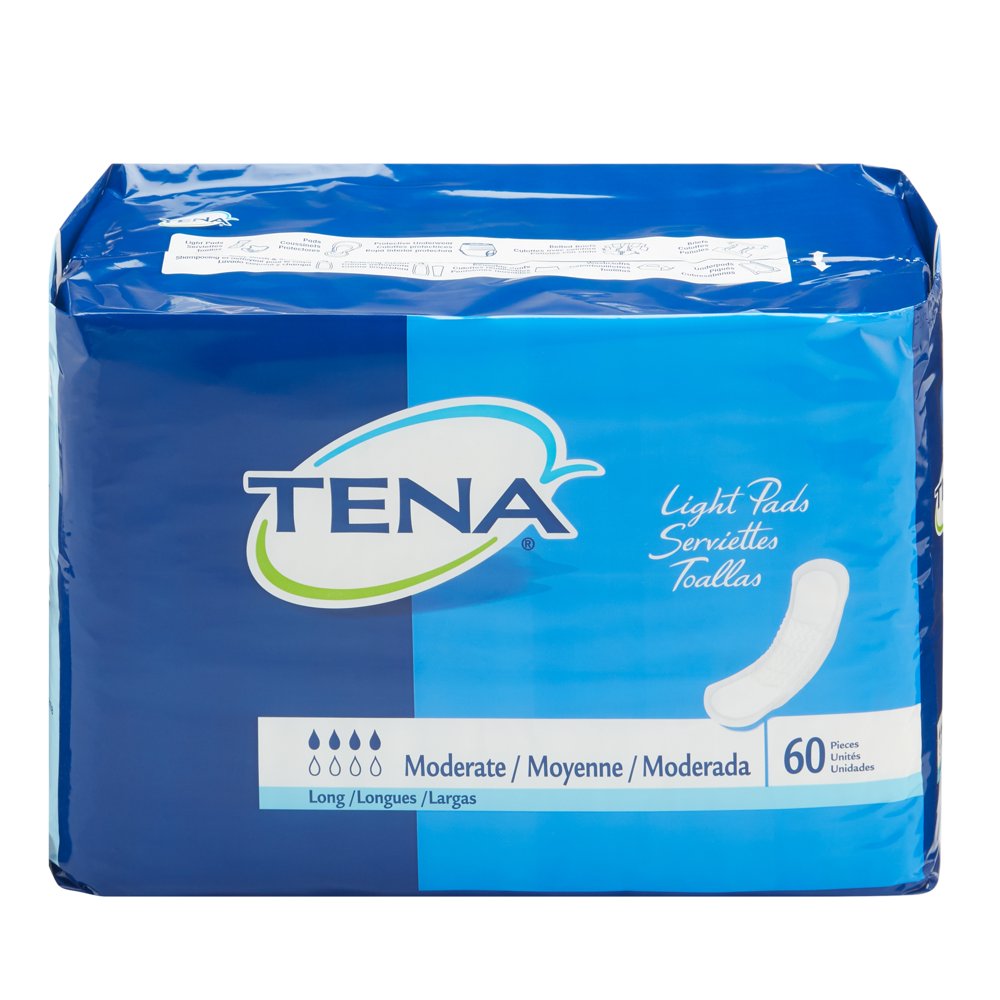 TENA Light Unisex Incontinent Pad Long Length 12" L 41409, 60 Ct
