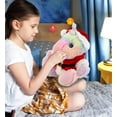thumbnail image 3 of DolliBu Santa Sitting Rainbow Unicorn Stuffed Animal Plush Toy - Super Soft Dress Up with Red Santa Claus Outfit, Cute Unicorn Gift Perfect Holiday Christmas Gift - 10 Inches, 3 of 6