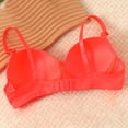 thumbnail image 4 of Iugvhana Womens Wireless Lace Bras Full Support No Underwire Bras Push Up Comfortable Adjustable Bra Breathable Everyday Full Coverage Bras Orange M, 4 of 4