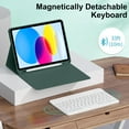 thumbnail image 2 of Magnetic Detachable Bluetooth Keyboard Case with 3 Viewing Angles, Pencil Holder & Full Protection - Compatible with iPad 10th Gen 10.9" 2022 (A2696/A2757/A2777) - Dark Green Folio Cover with, 2 of 5