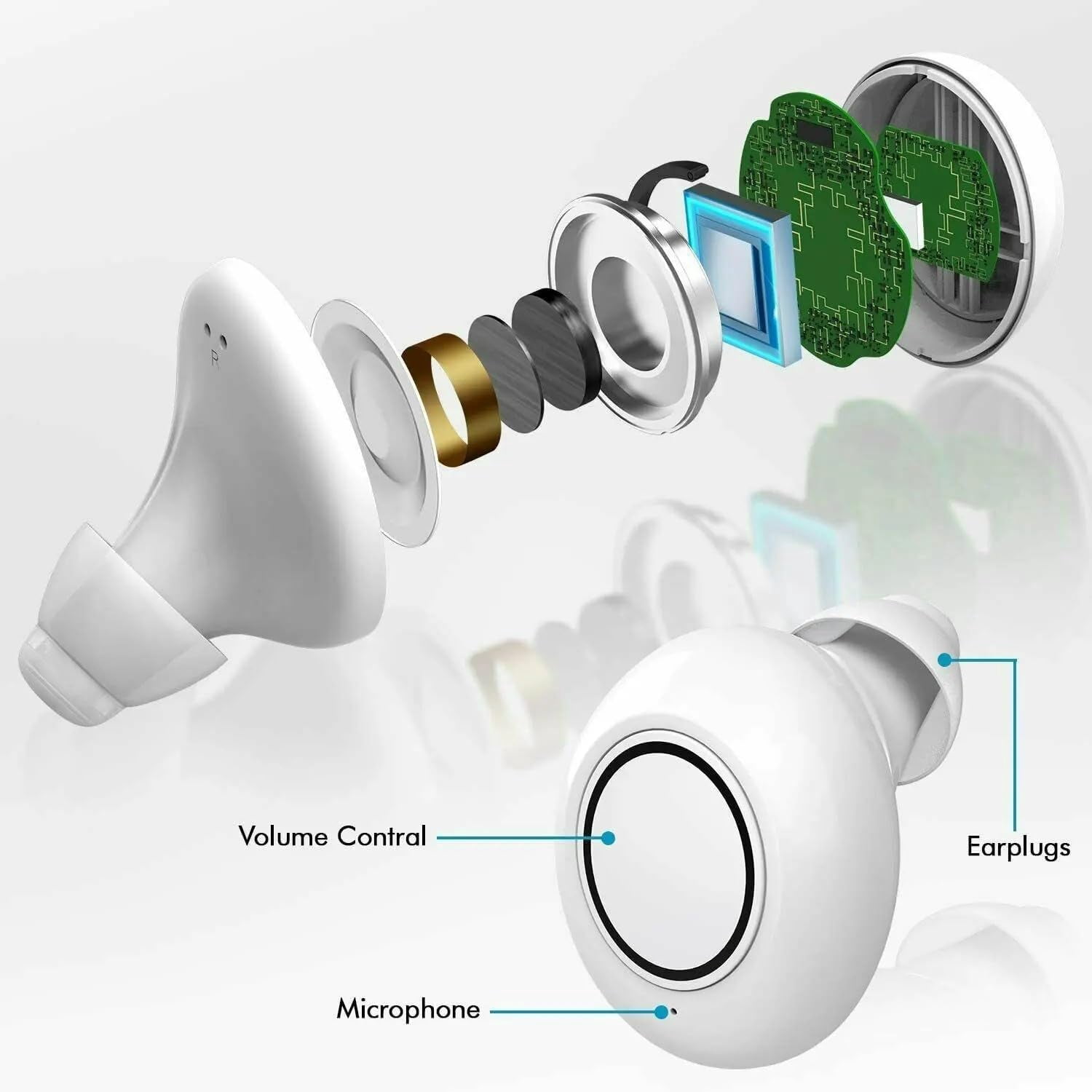 SUWU Hearing Amplifier Aid Rechargeable Digital Personal Sound Amplifier Devices ITE for Seniors,Inner-Ear Hearing aid,TV,2-Pack with Charging Box (White)