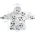 thumbnail image 7 of Gray Soccer Balls Pattern Blanket Hoodies for Kids 6-13YR Oversize Wearable Blanket Hoodies for Boys Girls Teens, 7 of 7