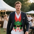 thumbnail image 3 of Yuyamidu Christmas Men's Classic Slim Fit Dress Vest Santa Claus Clothes Formal Wedding Prom Tuxedo Suit Vest with Pocket Lightweight Waistcoat Size 3XL, 3 of 7