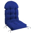 thumbnail image 2 of Cojín de respaldo alto para silla, cojín de patio, impermeable, con lazos, cojín para silla mecedora para jardín, interior, patio, exterior, balcón Azul oscuro, 2 of 9