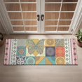 thumbnail image 2 of Botanical Floral Patchwork Non-Slip Entryway Door Mat,Boho Indoor Decor Durable Low Plush Door Mat,Washable Welcome Rug for Patio Hallway Home Decor 16x47 Inches, 2 of 7