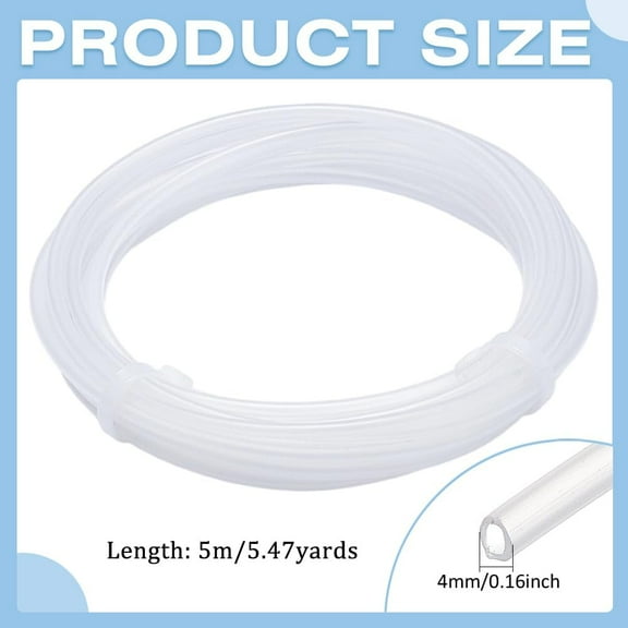5.47 Yard Plastic Boning Roll 4mm PVC Corset Strips Round White Webbing Boning for Lingerie Bra Sewing Accessories Bridal Wedding Dress DIY Supplies