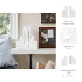 thumbnail image 5 of Sculptural Marble Swirly Book Ends for Bookshelf Decor - Modern Bookends for Office, Shelves, and Living Room Decor - Decorative Library Accessories for Reading Nook - Set of 2, 6", White, 5 of 10
