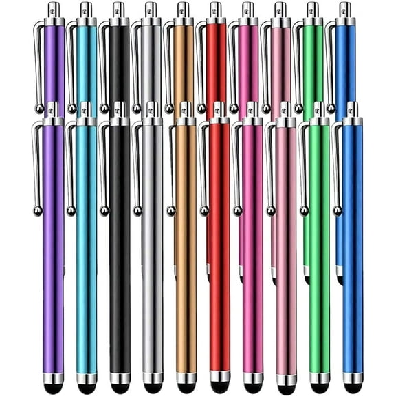 Stylus Pens for Touch Screens,[20 Pack] Universal Capacitive Touch Screen Pens for Tablets, iPad Mini, iPad Pro, iPad Air, Smartphones, Samsung Galaxy - Multiple Colors