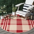 thumbnail image 3 of SAFAVIEH Courtyard Benjamin Plaid Indoor/Outdoor Area Rug, Red/Bone, 5'3" x 5'3" Round, 3 of 14