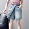 thumbnail image 6 of Ludearly Girls Denim Skirt For Summer Casual Outfits Outdoor Play Versatile Daily Wear Stretch Comfort Fit, 6 of 9