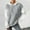 Gray, variant on Dasayo Waffle Knit Sweatshirt for Women Long Sleeve Gray Loose Colorblock Drawstring Hoodies Ladies Blouses XL
