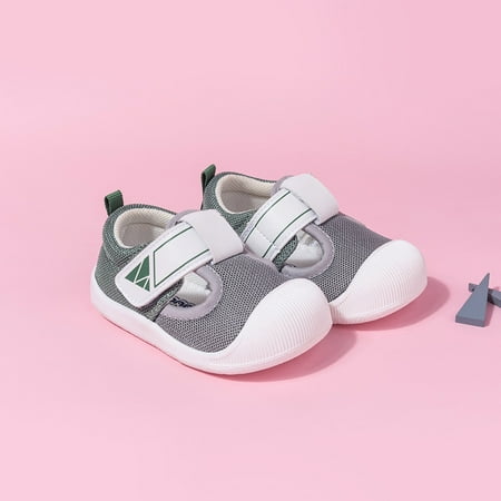 

Toyella Spring And Autumn New Toddler Shoes Soft Bottom Non-slip Anti-skid 1-2 Year Old Male And Female Baby Autumn Models Can Not Drop Shoes Anti-kick Shoes Green 18