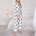 thumbnail image 3 of Fotbe Black Rabbit Pattern Long Sleeve Pajama Set for Women,Sleepwear Set,2-piece Loungewear Set,Soft PJs Comfy Nightwear with Pockets -XX-Large, 3 of 7