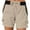 Khaki, variant on Ohufall Womens Hiking Cargo Shorts Summer Lightweight Comfy Multi-Pockets Cotton Shorts Solid Casual High Waist Outdoor Sport Joggers
