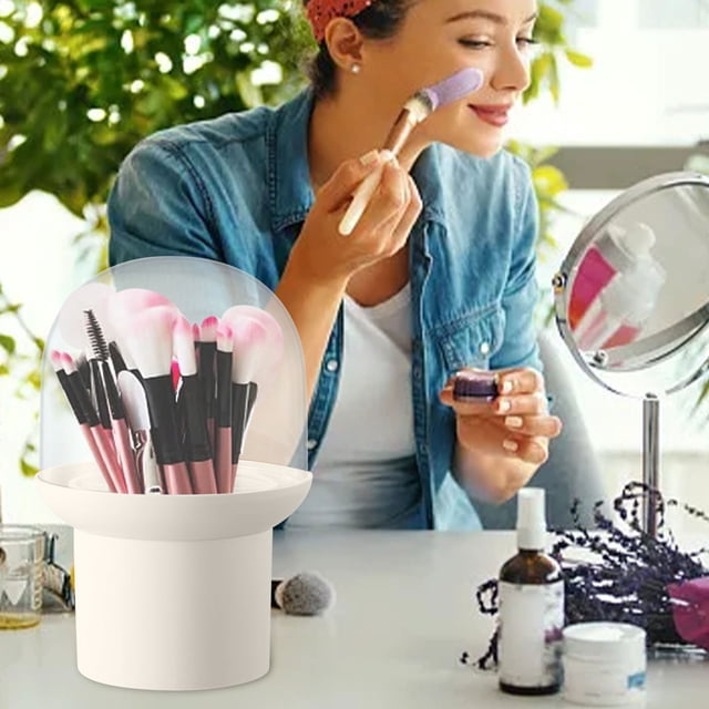 Fiudx Ofertas flash del día Organizador de escritorio con compartimento para brochas de maquillaje, lápiz labial, para tocador de dormitorio