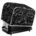 thumbnail image 5 of Yuyamidu Black Toaster Cover 2 Slice Wide Slot Appliance Decorative Cover for Kitchen Spill-Proof Bread Maker Machine Cover Anti Fingerprint Protection, Coffee Bread Dessert Print, 5 of 7