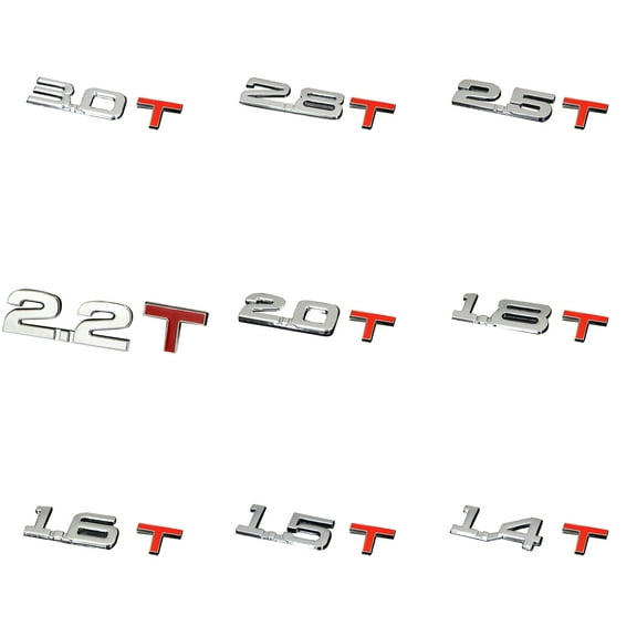 Walbest 3.0 T Turbo Metal Trunk Emblem Badge Decal Sticker fit for Universal Car SUV