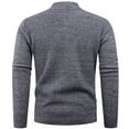 thumbnail image 6 of Mens Cardigan Sweater Full Zip Up Stand Collar Cardigans Long Sleeve Knitted Sweaters Gray M, 6 of 6