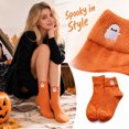 thumbnail image 2 of Garbnen Women's Halloween Crew Socks Funny Cute Graphic Mid Calf Socks Spooky Fall Winter Soft Halloween Gift for Women, 2 of 6