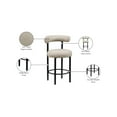 thumbnail image 2 of Meridian Furniture Bordeaux Taupe Vegan Leather Counter Stool (Set of 2), 2 of 10