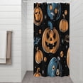 thumbnail image 2 of Halloween Pumpkins Skulls Bats and Eyeballs Shower Curtain 36"x72" ,Bathroom Decorative Shower Curtains Set with 12 Hooks,Modern Waterproof Washable Shower Curtain, 2 of 6