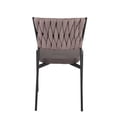 thumbnail image 5 of LumiSource Black Metal, Grey PU, Light Brown Fabric Braided Tania Chair - Set of 2, 5 of 8