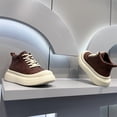thumbnail image 6 of Men's High-Top Sneakers  , Lace-Up Ankle Shoes Suitable for Casual, Outd ，with Thick Platform for Height Increase - Heavy-Duty & PVC Sole, Daily Wear - Year-Round Athletic Boosters (Men's Tall Shoes), 6 of 9