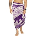 thumbnail image 2 of HAPPY BAY Men's Pareo Regular Holiday Dashiki Sarong Long Shower Beach Wrap One Size Elephant, Violet Summer Vacation Aloha, 2 of 5