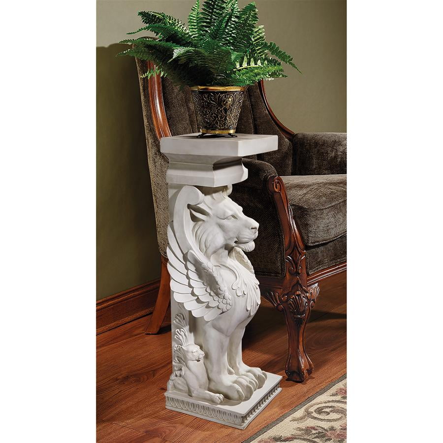 Design Toscano Trapezophoron Winged Lion Pedestal Column Plant Stand