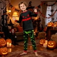 thumbnail image 2 of Kintue Halloween Pjs Family Matching Outfits, 2-Piece Long Sleeve Pajama Set for Women Men, Festive Prints Matching Pajamas for Family, 2 of 5
