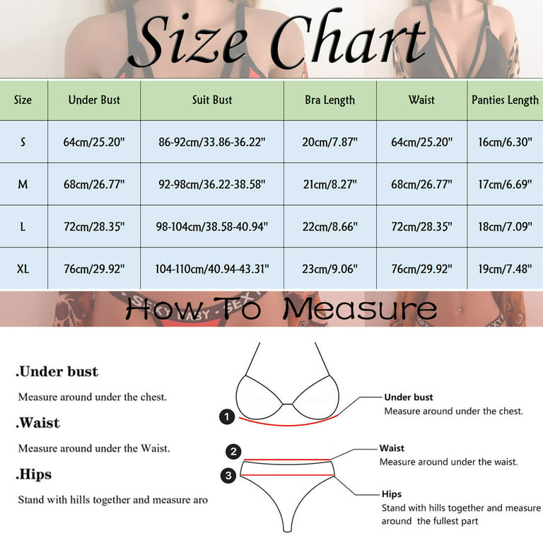Bras for Women Lingerie For Women Letters Printed Bralette And Panty Set 2  Piece Lingerie Sets Push up Bras for Women