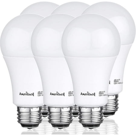 

AmeriLuck 60W Equivalent A19 LED Light Bulb 800LM 9W Non-Dimmable 6 Pack (5000K | Daylight)