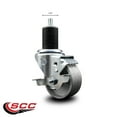 thumbnail image 2 of 3 Inch Semi Steel Swivel 1-3/4 Inch Expanding Stem Caster with Brake SCC, 2 of 2