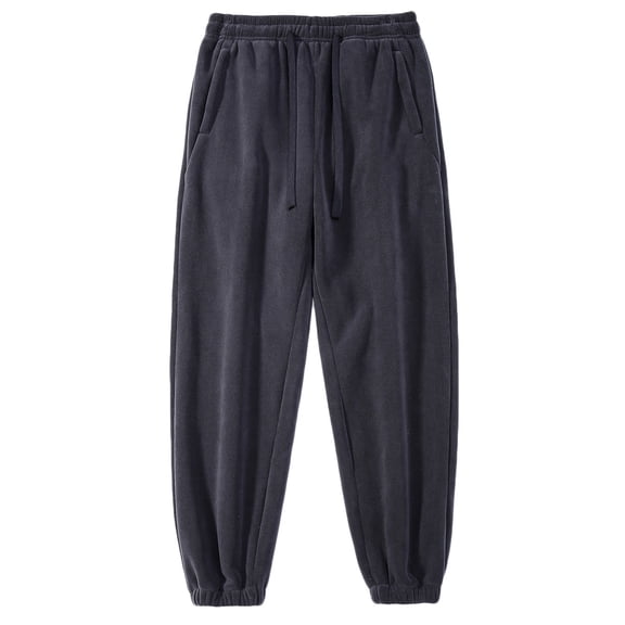 Betivan Men Joggers Casual Fleece Sherpa Lined Cargo Pants, Elastic Waist Trousers with Multiple Pockets Outdoor Fitness Long Pants