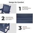 thumbnail image 5 of Innovaze Polywood Patio Dining Set for 6 Person, HIPS Outdoor 70.9-Inches Dining Table and Ladder Back Chairs, with Umbrella Hole, Weather Resistant (Navy Blue, 7 Piece), 5 of 9