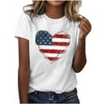 thumbnail image 2 of VKOYWKM 4th of July Shirts for Women American Flag Heart Graphic Tees Short Sleeve Crew Neck USA Flag Patriotic Independence Day Tops, 2 of 5