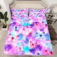 thumbnail image 2 of Manfei Watercolor Butterfly Teens Bed Sheets, Fuchsia Blue Ink King Sheets, Kawaii Cartoon Animal Sheet Set, Breathable Home Decor, 4 Pieces, 2 of 7