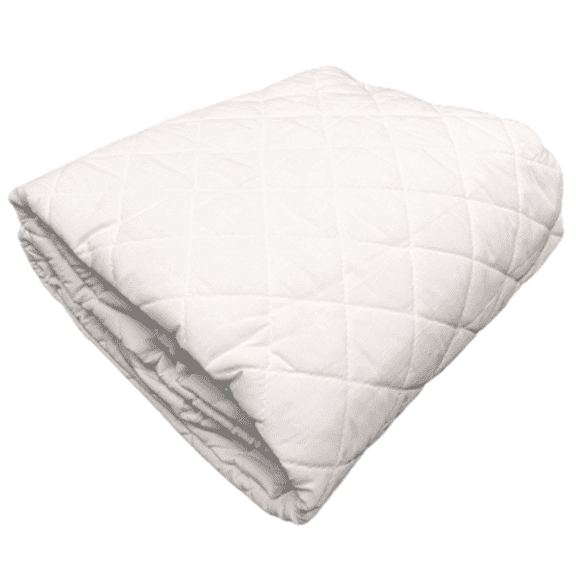 Quilted Cotton Blend Mattress Pad, Twin 39x75", Fitted Contour, 15" Deep Pocket, White