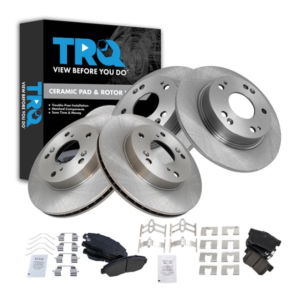 TRQ Front and Rear Brake Pad and Rotor Set Ceramic Fits 2012 Honda Civic